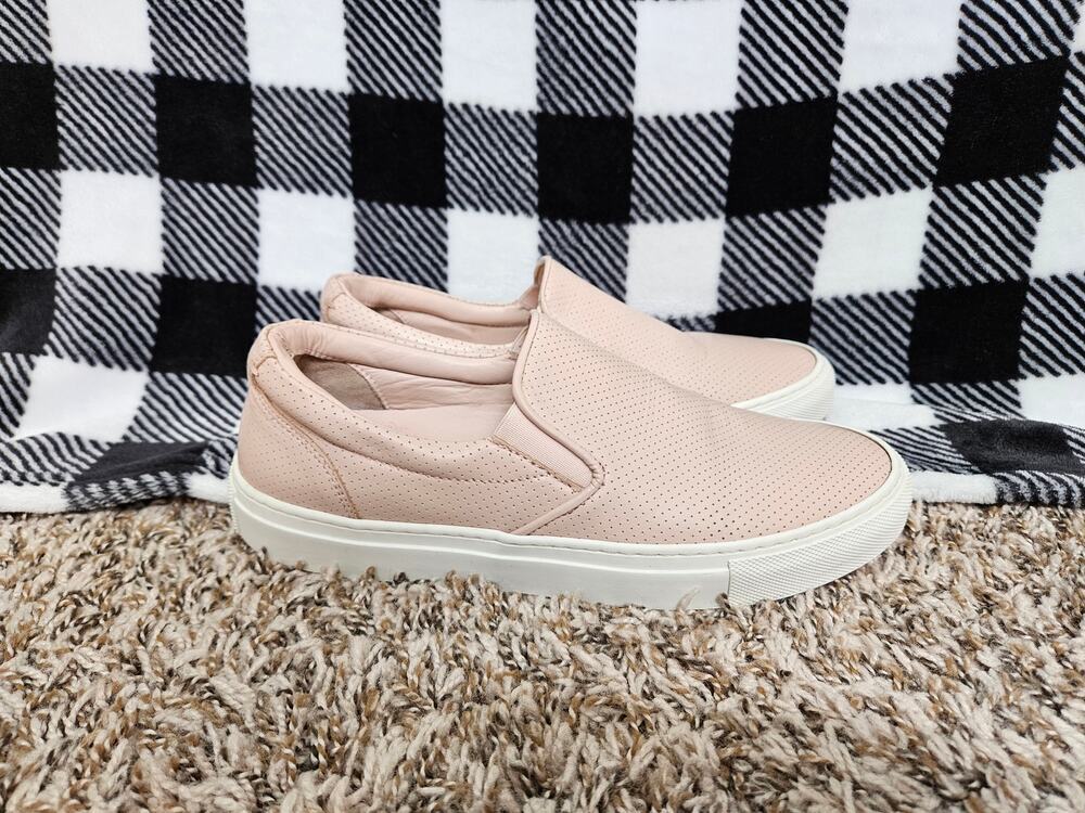 GREATS Brooklyn Women's Leather Slip On Sneakers Blush Pink Perforated Italy 7.5